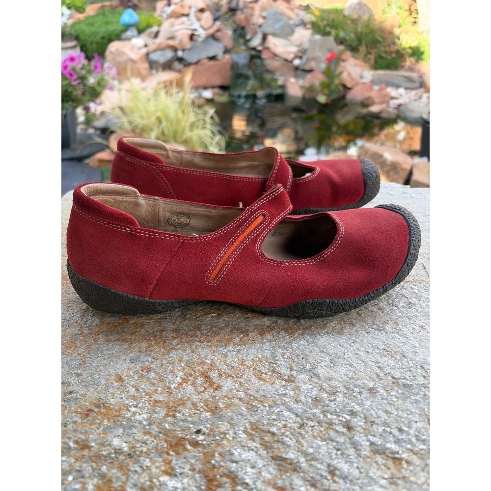 Keen Red Suede Mary Jane Flats Women 9.5 EU 40 Comfort Casual Shoes EU 0207